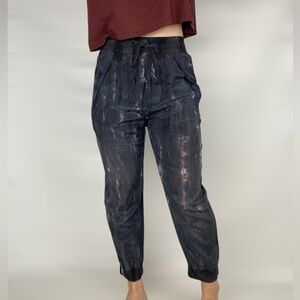 RAQUEL ALLEGRA Tie Dye Silk Cotton Blend Jogger Square Pocket Lightweight Casual